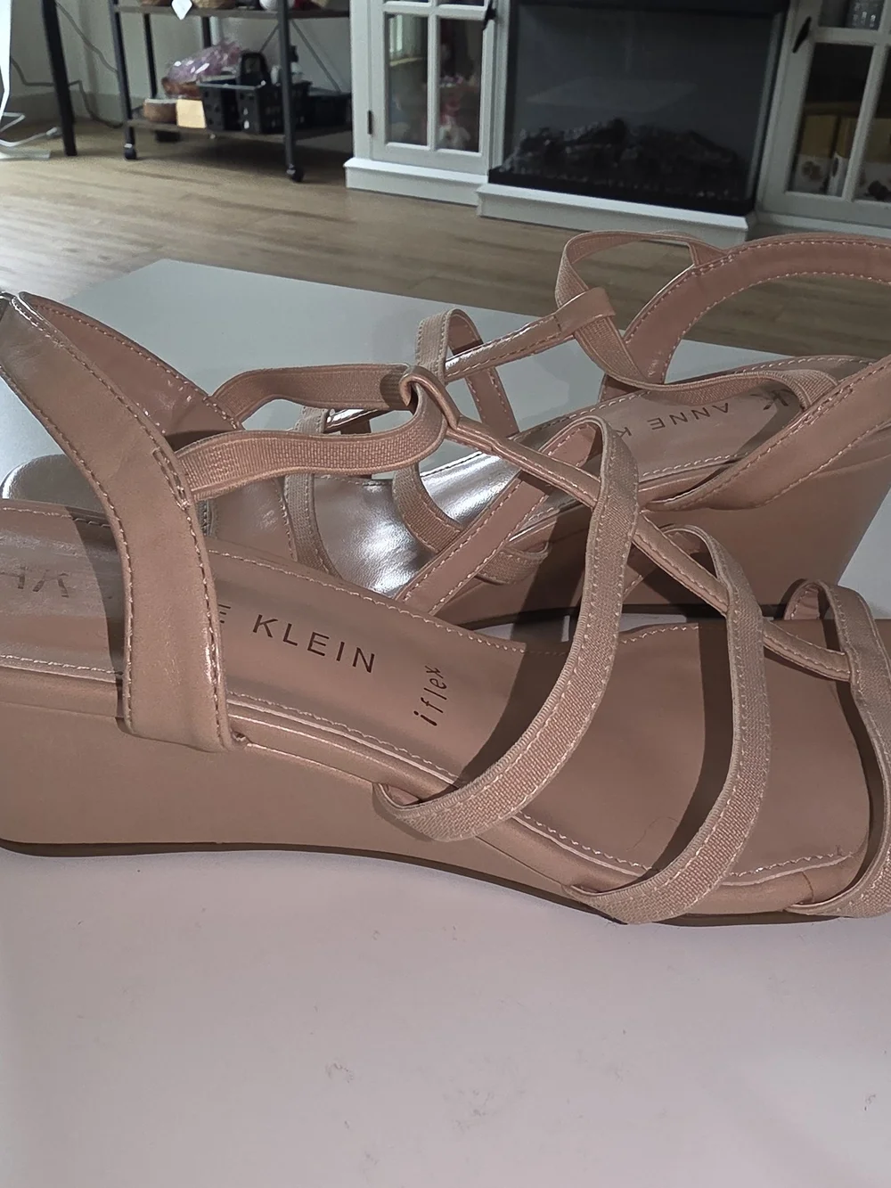 Anne Klein Blush Multi-Strap Slingback Sandals